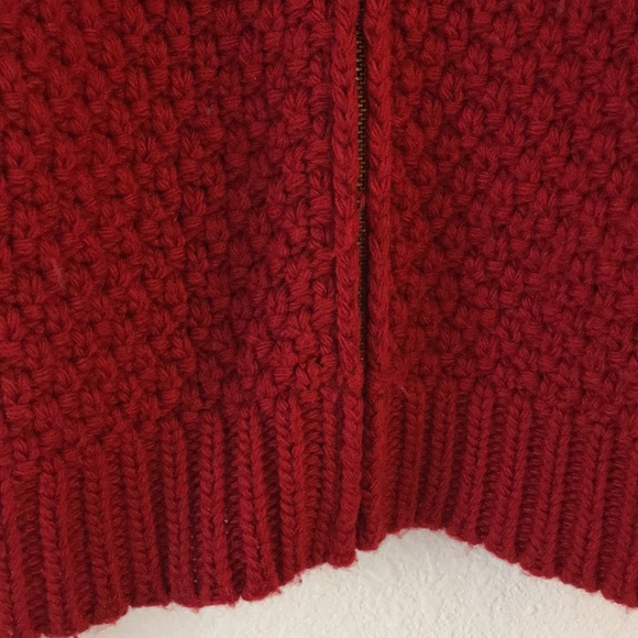 Madewell red chunky zip up cardigan small - Picture 4 of 6